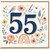 55th Birthday Card, Floral Bird and Butterfly Watercolour Design