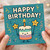 Cute Happy Birthday Card - Adorable Cake with Candle and Stars, Colourful Confetti Design - Fun Greeting for Kids, Friends or Family - Blank Inside