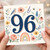 96th Birthday Card, Floral Bird and Butterfly Design