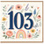 103rd Birthday Card, Floral Watercolour Bird and Butterfly Design