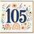 105th Birthday Card, Floral Bird and Butterfly Design