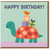 Happy Birthday Card - Cute Turtle with Presents and Little Bird - Fun Animal Design for Children or Anyone - Blank Inside Greeting Card