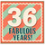 36th Birthday Card, Fabulous Years Retro Striped Design