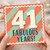 41st Birthday Card, Fabulous 41 Years Retro Striped Design