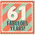 61st Birthday Card, Fabulous Years Greeting Card
