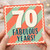 70th Birthday Card, Fabulous 70 Years Card