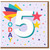 5th Birthday Card - 5 Today - Colourful Stars Kids Card - Bright Fun Design for Five Year Old
