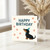 Cute Dachshund Birthday Card - Sausage Dog with Party Hat and Paw Prints - Fun Dog Lover Greeting Card