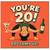 20th Birthday Card, Funny You're 20 Bottoms Up Card