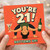 21st Birthday Card, Funny Yoga Bottoms Up Card for Her
