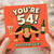 54th Birthday Card, You're 54 Bottoms Up Funny Birthday Card