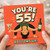 55th Birthday Card, You're 55! Bottoms Up Fun Birthday Card