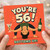 56th Birthday Card, Funny Yoga Bottoms Up Card