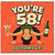 58th Birthday Card, Funny Bottoms Up Drinking Card