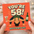 58th Birthday Card, Funny Bottoms Up Drinking Card