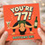 77th Birthday Card, Funny Bottoms Up Birthday Card
