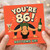 86th Birthday Card, You're 86 Bottoms Up Funny Card