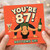 87th Birthday Card, for Her - You're 87 Bottoms Up Humorous Yoga Cocktail Card