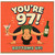 97th Birthday Card, Funny Yoga and Bottoms Up Birthday Card