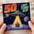 50th Birthday Card, Light Years Old Retro Space UFO Cupcake Design
