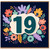 19th Birthday Card, Floral Number 19 Birthday Card