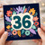 36th Birthday Card, Floral Wreath Design