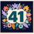 41st Birthday Card, Floral Number 41 Card