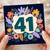 41st Birthday Card, Floral Number 41 Card