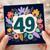 49th Birthday Card, Colourful Floral Number 49 Card