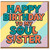 Soul Sister Birthday Card - Happy Birthday to My Soul Sister, Retro Peace Sign, Colourful Stripes, Cute Card for or Best Friend