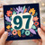 97th Birthday Card, Floral Wreath Number 97 Card