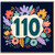 110th Birthday Card, Floral Milestone Birthday Card