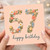37th Birthday Card, Floral Happy Birthday Card