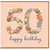 50th Birthday Card, Floral Happy Birthday Card