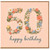 59th Birthday Card, Floral Flower Number 50 Happy Birthday Card