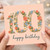 100th Birthday Card, Floral Happy Birthday Card