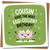 Funny Cousin Birthday Card - Egg-cellent Pun, 145mm x 145mm Square, Includes Kraft Envelope