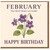February Birthday Card - Violet Birth Flower Botanical Greeting Card, Floral Illustration, Elegant for February Born