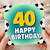 40th Birthday Card, Football Theme Happy Birthday Card