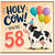 58th Birthday Card, Holy Cow You're 58 Funny Cow Balloon Birthday Card