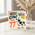 77th Birthday Card, Holy Cow You're 77 Funny Cow Balloons Design