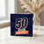 50th Birthday Card, Happy Birthday Retro Geometric 50 Card