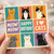 Cute Cat Birthday Card - Meow Meow Happy Birthday I Love Cats - Fun Kitty Grid Design for Cat Lovers, Adults or Kids - Colourful Greeting Card