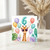 6th Birthday Card, Giraffe with Balloons and Tropical Leaves