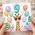 9th Birthday Card, Cute Giraffe with Balloons