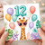 12th Birthday Card, Giraffe Jungle Balloons Card