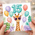 15th Birthday Card, Giraffe with Sunglasses and Balloons Tropical Party Card
