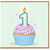 1st Birthday Card, Cute Cupcake with Number 1 Candle