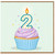 2nd Birthday Card, Cute Cupcake Birthday Card