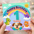 1st Birthday Card, Cute Rainbow Animals Happy Birthday Today Card